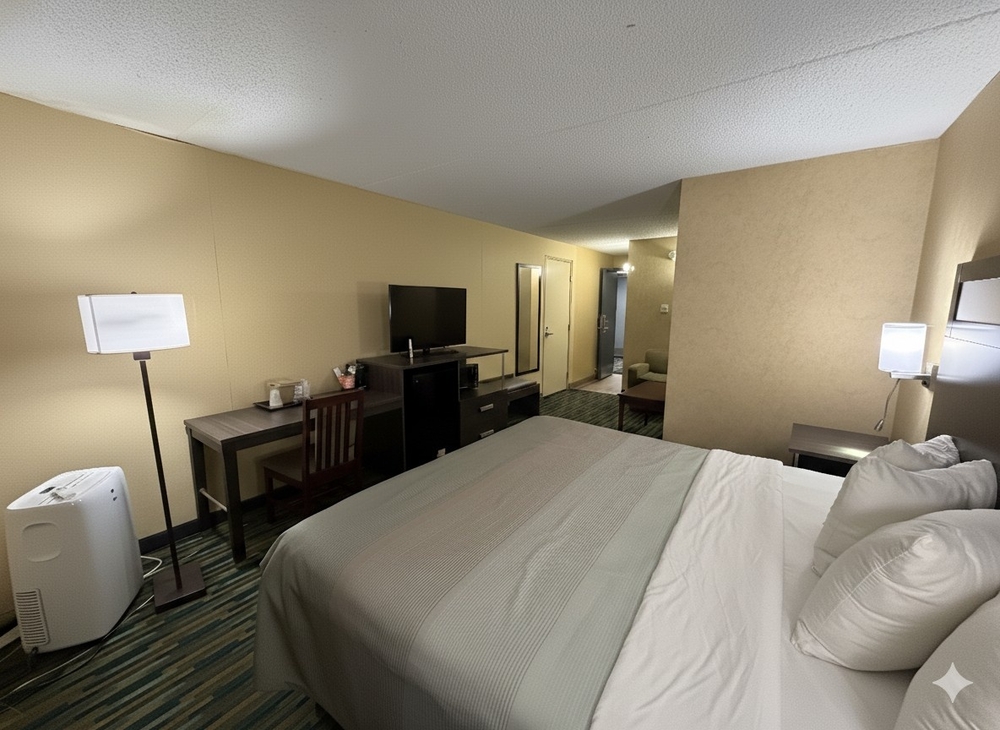 1 King Bed with Hot Tub